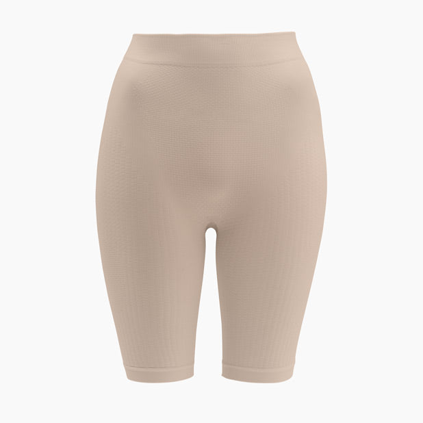 Front view of powder buttlifting shapewear shorts with anti-cellulite control on mannequin