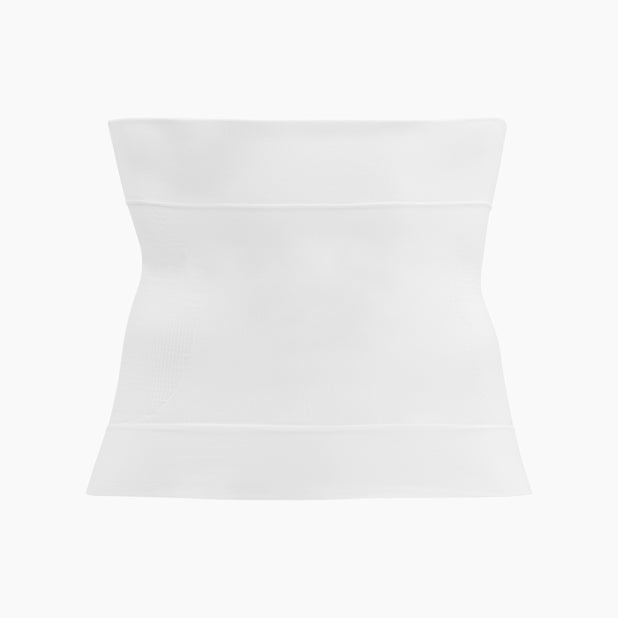 Front view of men’s white shapewear waist cincher on mannequin