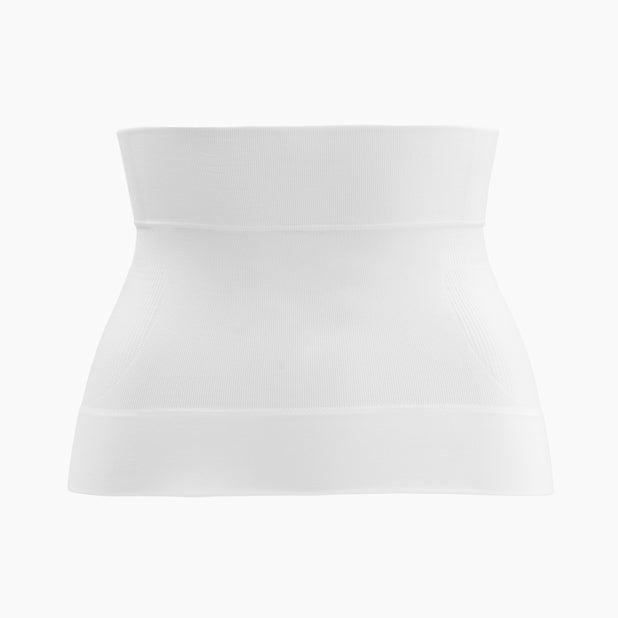 Front view of women’s white shapewear waist cincher on mannequin