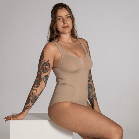 Women's shapewear bodysuit with tummy control & push-up bra - FARMACELL USA