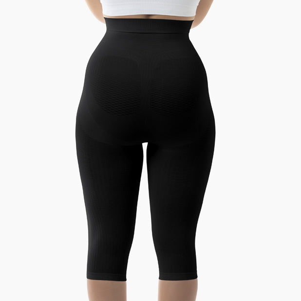 Women's high-waist capri shapewear with push-up and anti-cellulite control