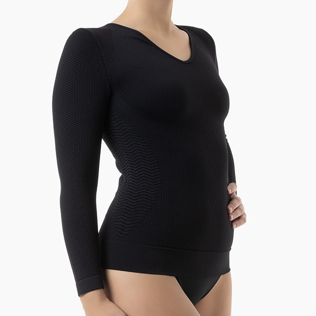 Women's long sleeve anti-cellulite micromassage t-shirt