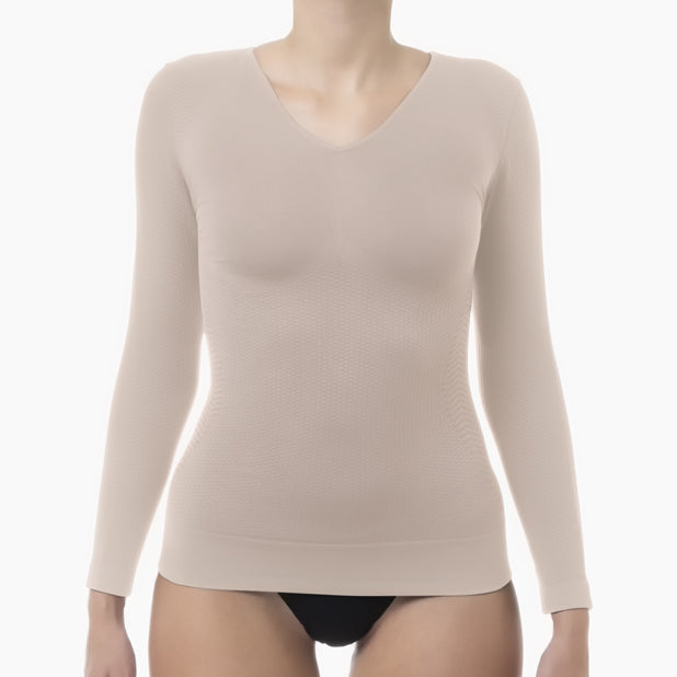Women's long sleeve anti-cellulite micromassage t-shirt