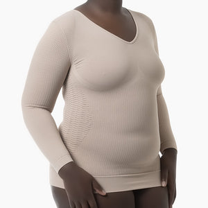 Women's long sleeve anti-cellulite micromassage t-shirt