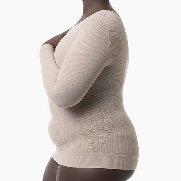 Women's long sleeve anti-cellulite micromassage t-shirt