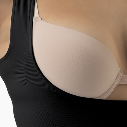Open bust shapewear tank top with flat tummy effect - FARMACELL USA