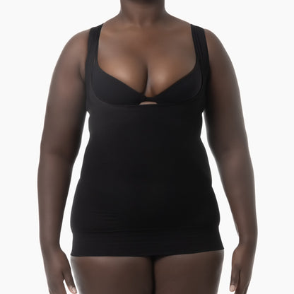 Open bust shapewear tank top with flat tummy effect - FARMACELL USA