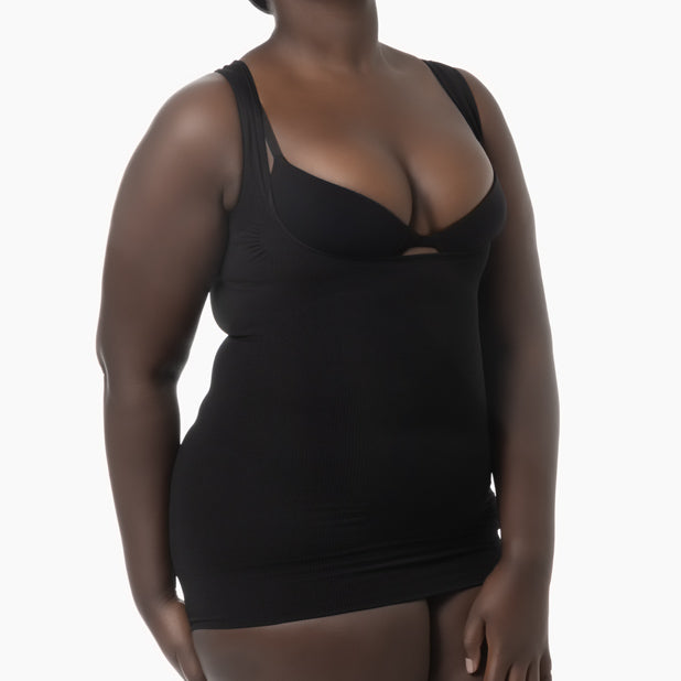 Open bust shapewear tank top with flat tummy effect - FARMACELL USA