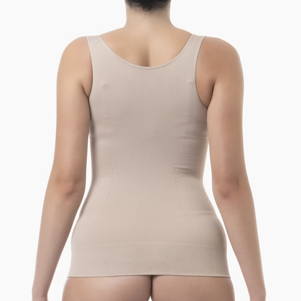 Open bust shapewear tank top with flat tummy effect - FARMACELL USA