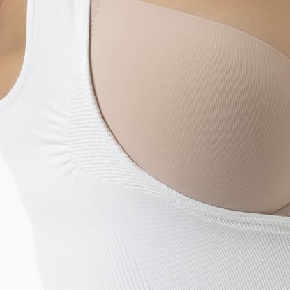 Open bust shapewear tank top with flat tummy effect - FARMACELL USA