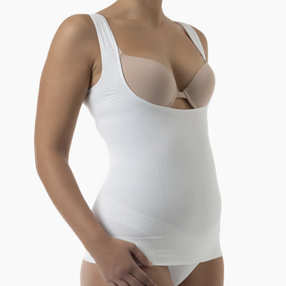 Open bust shapewear tank top with flat tummy effect - FARMACELL USA