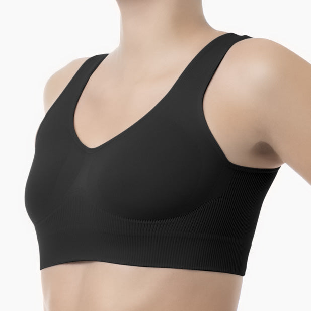 Shapewear bra with wide shoulder straps