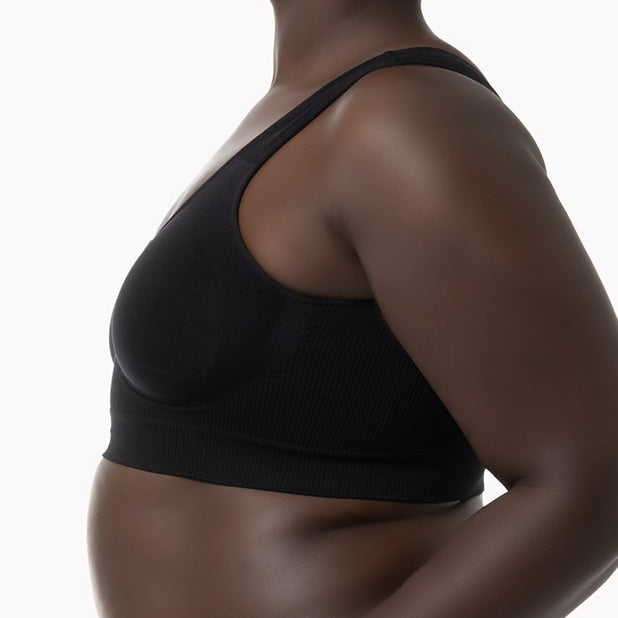 Shapewear bra with wide shoulder straps