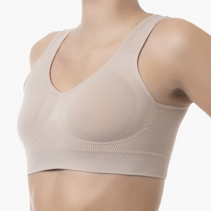 Shapewear bra with wide shoulder straps