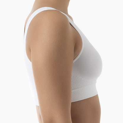 Shapewear bra with wide shoulder straps